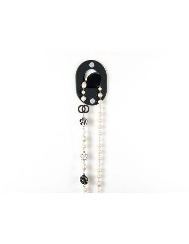 iPLEX - Appendino clips in plexiglass PMMA nero. - arredamento casa ingresso ufficio di lavoro studio Made in Italy - 9,5x12,7x3