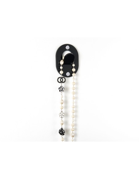 iPLEX - Appendino clips in plexiglass PMMA nero. - arredamento casa ingresso ufficio di lavoro studio Made in Italy - 9,5x12,7x3