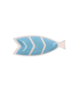 Rituali Domestici - Rituali Domestici - Linea Pelagicoillogico Piatto Pesce B Azzurro Righe Bianche in Stoneware 30,5x12,5xh 3 C 2