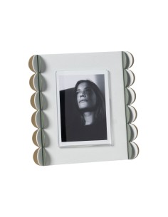 Arti & Mestieri - Portafoto di design Volans piccolo-bianco marmo/giada/bianco marmo/oro laccato 18 x 18H cm (9 x 12 cm formato 