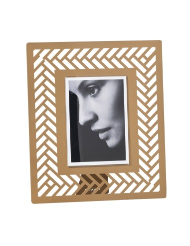 Arti & Mestieri - Portafoto Di Design Milleintrecci Grande colore Oro laccato in ferro e polimetilmetacrilato 26,7 x 31h (12 x 1