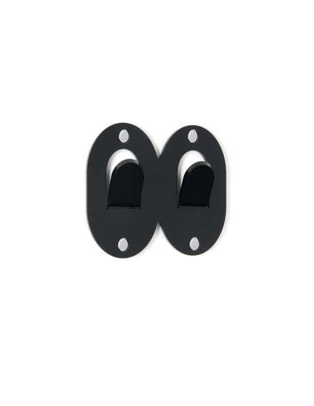 iPLEX - Set di 2 Appendini clips in plexiglass PMMA nero. - arredamento casa ingresso ufficio di lavoro studio Made in Italy - 1