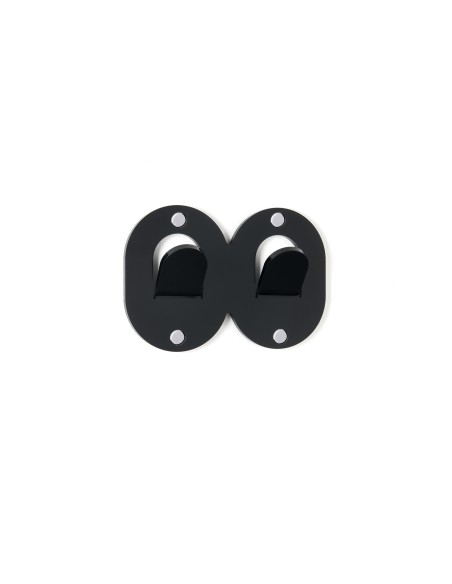 iPLEX - Set di 2 Appendini clips in plexiglass PMMA nero. - arredamento casa ingresso ufficio di lavoro studio Made in Italy - 1