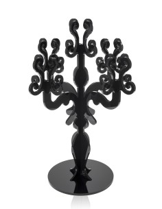 iPLEX - Candelabro linea Vittoriale design rinascimentale con 5 braccia in plexiglass nero pieno. - arredamento casa salotto sal
