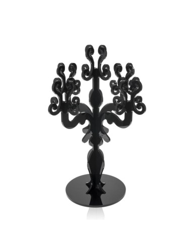 iPLEX - Candelabro linea Vittoriale design rinascimentale con 5 braccia in plexiglass nero pieno. - arredamento casa salotto sal