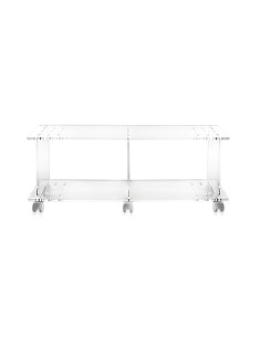 iPLEX - Mobile Porta TV polifunzionale linea Imago in plexiglass Trasparente a 2 scompartimenti e 4 ruote sottostanti. - 100x40x 2