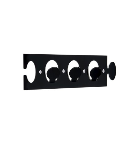 iPLEX - Puzzle Set di 3 Appendini da parete componibili in plexiglass nero. - arredamento casa ingresso ufficio di lavoro Made i