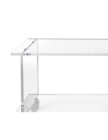 iPLEX - Mobile Porta TV polifunzionale linea Imago in plexiglass Trasparente a 2 scompartimenti e 4 ruote sottostanti. - 100x40x