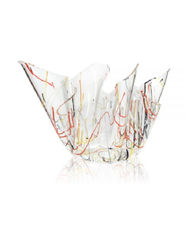 iPLEX - Vaso linea Drappeggi in plexiglass multicolore drappeggiato a mano Made in Italy - arredamento casa ufficio studio fiori