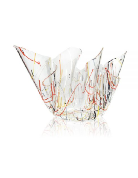 iPLEX - Vaso linea Drappeggi in plexiglass multicolore drappeggiato a mano Made in Italy - arredamento casa ufficio studio fiori