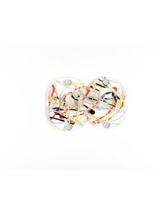 iPLEX - Set di 2 Appendini clips in plexiglass PMMA, schizzo artistico colorato,. - arredamento casa ingresso ufficio di lavoro  2