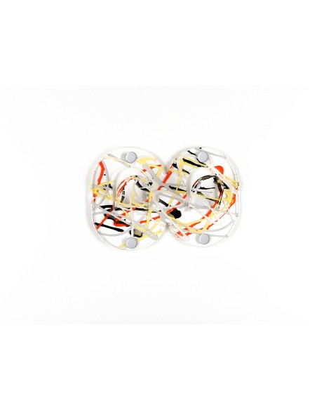 iPLEX - Set di 2 Appendini clips in plexiglass PMMA, schizzo artistico colorato,. - arredamento casa ingresso ufficio di lavoro 
