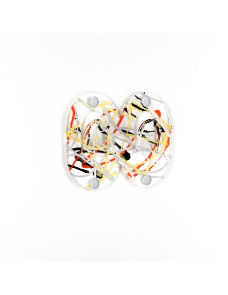 iPLEX - Set di 2 Appendini clips in plexiglass PMMA, schizzo artistico colorato,. - arredamento casa ingresso ufficio di lavoro 