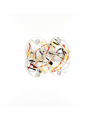 iPLEX - Set di 2 Appendini clips in plexiglass PMMA, schizzo artistico colorato,. - arredamento casa ingresso ufficio di lavoro 