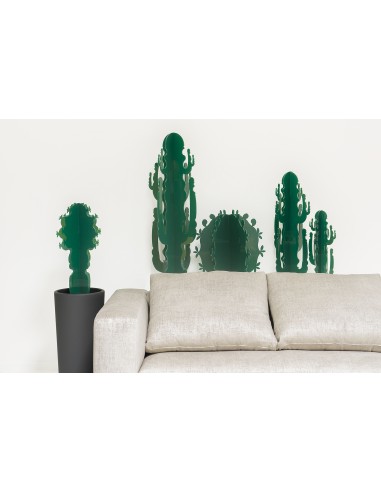 iPLEX - Elemento Decorativo a forma di Cactus in plexiglass verde scuro pieno - arredamento casa salotto ufficio di lavoro studi