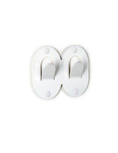 iPLEX - Set di 2 Appendini clips in plexiglass PMMA bianco. - arredamento casa ingresso ufficio di lavoro studio Made in Italy - 2