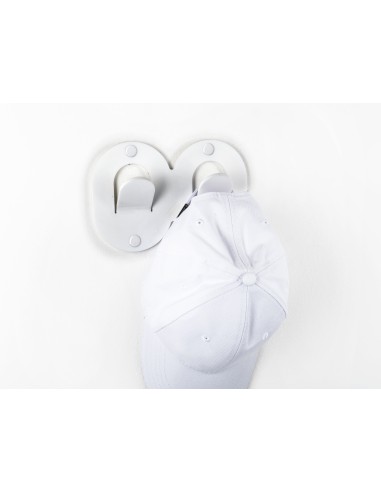 iPLEX - Set di 2 Appendini clips in plexiglass PMMA bianco. - arredamento casa ingresso ufficio di lavoro studio Made in Italy -