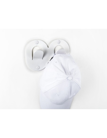 iPLEX - Set di 2 Appendini clips in plexiglass PMMA bianco. - arredamento casa ingresso ufficio di lavoro studio Made in Italy -