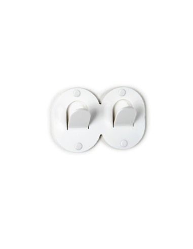 iPLEX - Set di 2 Appendini clips in plexiglass PMMA bianco. - arredamento casa ingresso ufficio di lavoro studio Made in Italy -