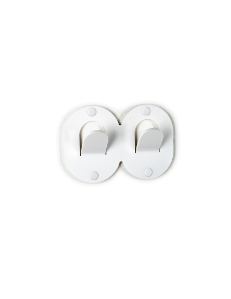 iPLEX - Set di 2 Appendini clips in plexiglass PMMA bianco. - arredamento casa ingresso ufficio di lavoro studio Made in Italy -