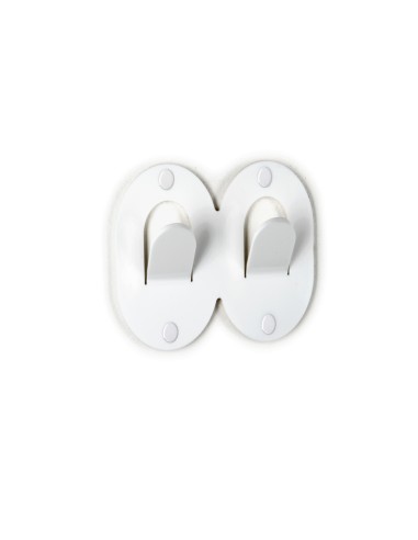 iPLEX - Set di 2 Appendini clips in plexiglass PMMA bianco. - arredamento casa ingresso ufficio di lavoro studio Made in Italy -