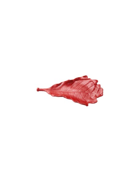 L'Oca Nera - Sinfonia Dei Colori! Vassoio in resina a forma di foglia, di colore rosso utile come portaoggetti portapietanze, di