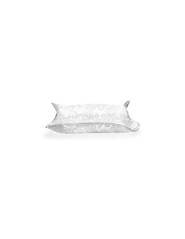 iPLEX Design - Drappeggi Vuotatasche Rettangolare Trasparente con decorazione Pizzo Leavers in plexiglass - Trasparente/bianco -