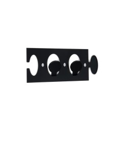 iPLEX - Puzzle Set di 2 Appendini da parete componibili in plexiglass nero. - arredamento casa ingresso ufficio di lavoro Made i 2