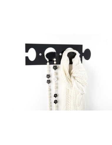 iPLEX - Puzzle Set di 2 Appendini da parete componibili in plexiglass nero. - arredamento casa ingresso ufficio di lavoro Made i