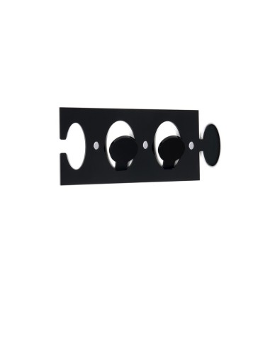 iPLEX - Puzzle Set di 2 Appendini da parete componibili in plexiglass nero. - arredamento casa ingresso ufficio di lavoro Made i