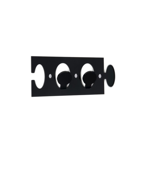iPLEX - Puzzle Set di 2 Appendini da parete componibili in plexiglass nero. - arredamento casa ingresso ufficio di lavoro Made i