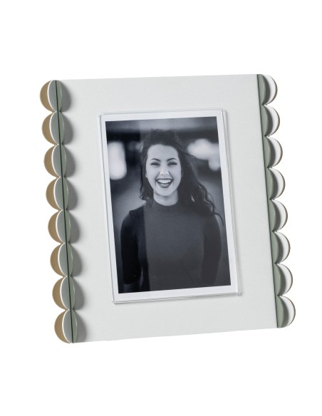 Arti & Mestieri - Portafoto di design Volans grande-bianco marmo/giada/bianco marmo/oro laccato 23 x 24H cm (12 x 17 formato fot
