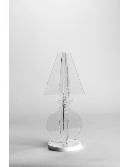 iPLEX - ESA Lampada in plexiglass Trasparente con luce Led, taglio laser,. - arredamento casa camera da letto Made in Italy - Tr