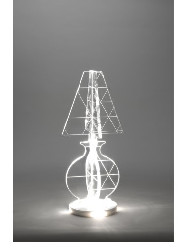 iPLEX - ESA Lampada in plexiglass Trasparente con luce Led, taglio laser,. - arredamento casa camera da letto Made in Italy - Tr