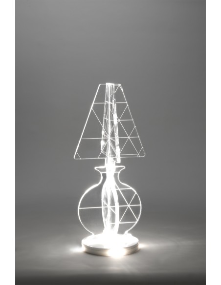 iPLEX - ESA Lampada in plexiglass Trasparente con luce Led, taglio laser,. - arredamento casa camera da letto Made in Italy - Tr
