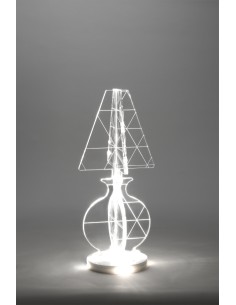 iPLEX - ESA Lampada in plexiglass Trasparente con luce Led, taglio laser,. - arredamento casa camera da letto Made in Italy - Tr