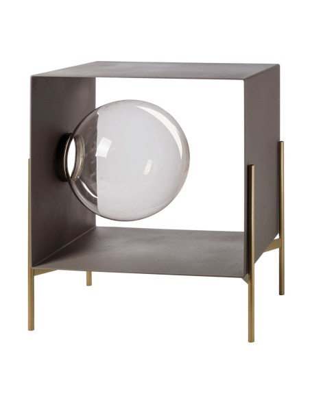 Arti & Mestieri - Mobile da soggiorno di design Globe piccolo-53,2 x-oro laccato/fango 40P x 60H cm (30 cm di diametro per la sf