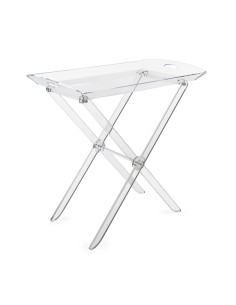 iPLEX - Pliè Tavolino con ripiano vassoio in plexiglass Trasparente richiudibile. Made in Italy - arredamento casa cucina soggio