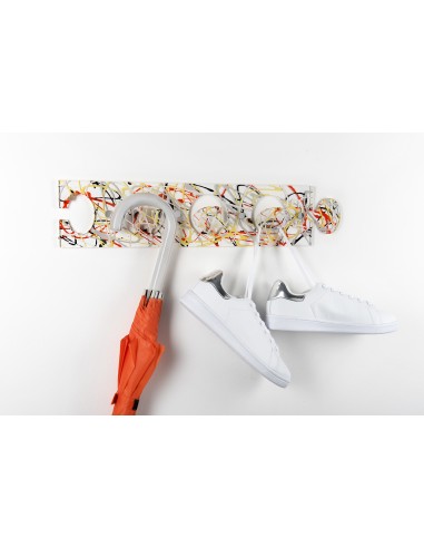 iPLEX - Puzzle Set di 3 Appendini da parete componibili in plexiglass Trasparente, schizzo artistico colorato,. - arredamento ca