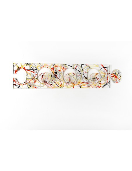 iPLEX - Puzzle Set di 3 Appendini da parete componibili in plexiglass Trasparente, schizzo artistico colorato,. - arredamento ca