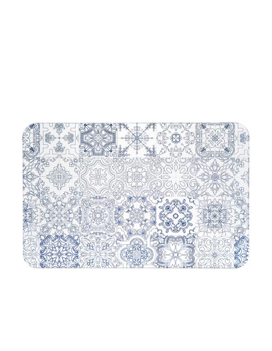 iPLEX Design - Etiquette Tovaglietta Trasparente - Azzurro Maiolica Azulejos in plexiglass - Trasparente/azzurro - 46,5x0,3x30 c