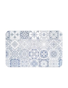 iPLEX Design - Etiquette Tovaglietta Trasparente - Azzurro Maiolica Azulejos in plexiglass - Trasparente/azzurro - 46,5x0,3x30 c