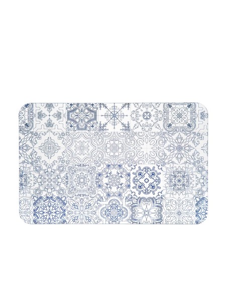 iPLEX Design - Etiquette Tovaglietta Trasparente - Azzurro Maiolica Azulejos in plexiglass - Trasparente/azzurro - 46,5x0,3x30 c
