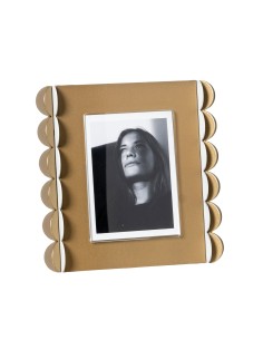 Arti & Mestieri - Portafoto di design Volans piccolo-18 x-oro laccato/bianco marmo/oro laccato/beige 18H cm (9 x 12 cm formato f 2