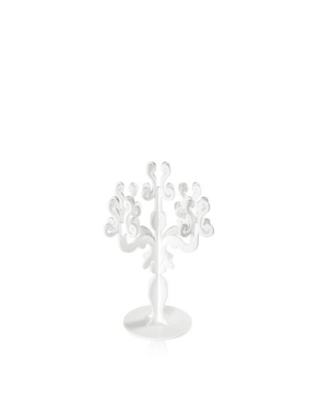 iPLEX - Candelabro linea Vittoriale design rinascimentale con 5 braccia in plexiglass bianco opalino. - arredamento casa salotto