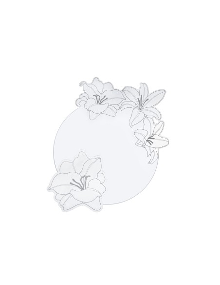 iPLEX Design - Set Tovaglietta / Sottobicchiere Rinascimento Tondo in plexiglass - Trasparente - 40 / 14,5x0,3 / 0,3x40 / 14,5 -