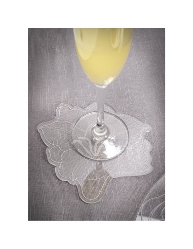 iPLEX Design - Set Tovaglietta / Sottobicchiere Rinascimento Tondo in plexiglass - Trasparente - 40 / 14,5x0,3 / 0,3x40 / 14,5 -