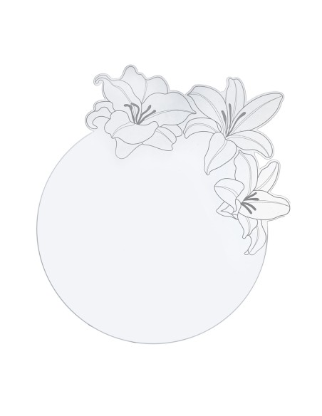 iPLEX Design - Set Tovaglietta / Sottobicchiere Rinascimento Tondo in plexiglass - Trasparente - 40 / 14,5x0,3 / 0,3x40 / 14,5 -