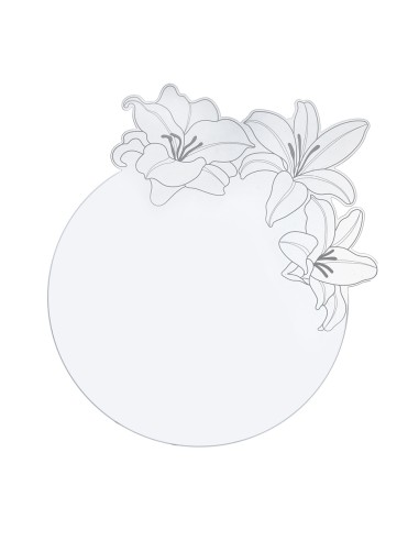 iPLEX Design - Set Tovaglietta / Sottobicchiere Rinascimento Tondo in plexiglass - Trasparente - 40 / 14,5x0,3 / 0,3x40 / 14,5 -