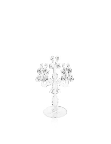 iPLEX - Candelabro linea Vittoriale design rinascimentale con 5 braccia in plexiglass Trasparente. - arredamento casa salotto sa